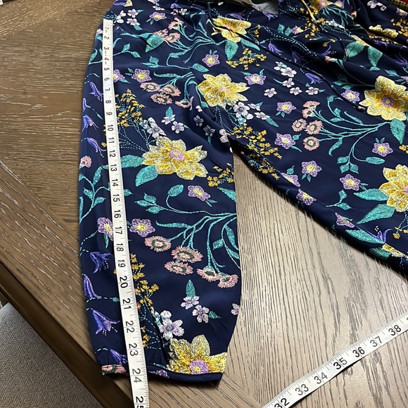 Old Navy navy floral print long sleeve blouse top Size XXL - Picture 17 of 17